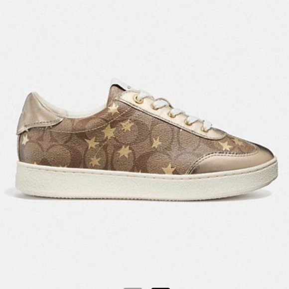 Coach Khaki Gold with Star Print Sneaker - Picture 4 of 4